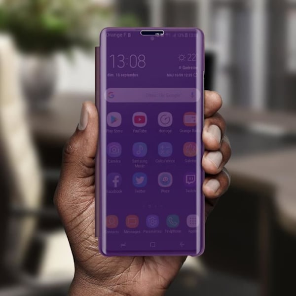 Huppu - Samsung - Galaxy S20 FE - Peiliefekti - Läpinäkyvä läppä - Video tuki Lila