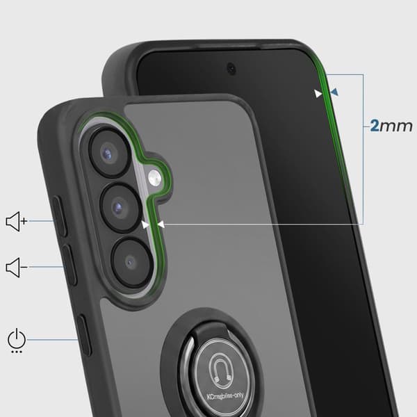 Coque Ring til Samsung Galaxy A57 Forstærket Beskyttelse med Magnetisk Ring Sort Svart