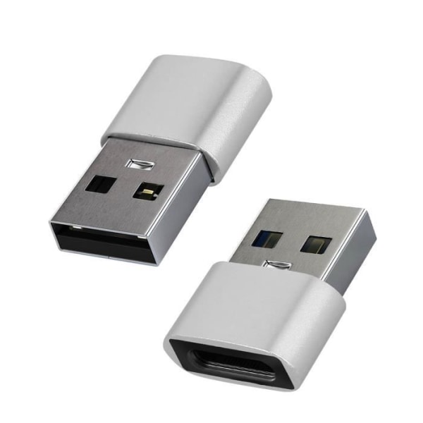 USB till USB-C Adapter Laddning och Data Sync Kompakt Silver