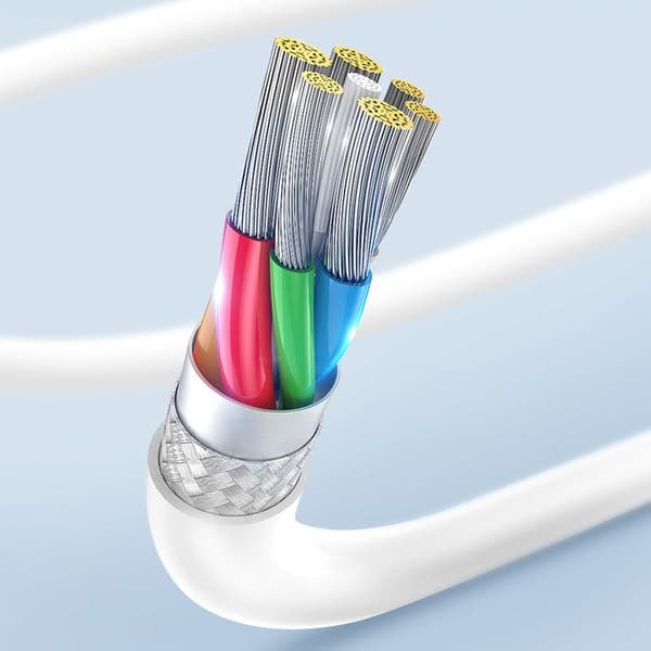 Kabel - AVIZAR - 1m - Snabb uppladdning - Dataöverföring - Ultra-resistent Vit