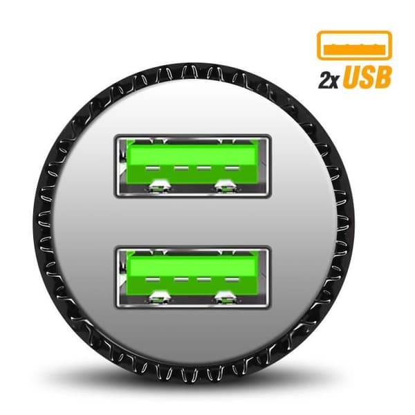 LinQ Compact 12W Dobbelt USB Cigarettænder Biloplader Hvid Vit