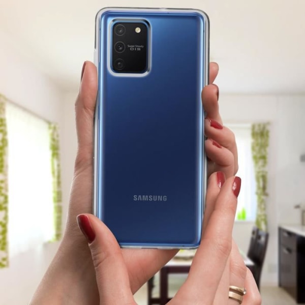 Galaxy S10 Lite cover, hård rygbeskyttelse + blød front gennemsigtig hvid