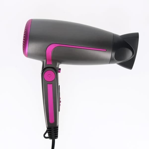 Mini Rejse Hårtørrer 2000W - Linq - Sort/Lilla Rosa