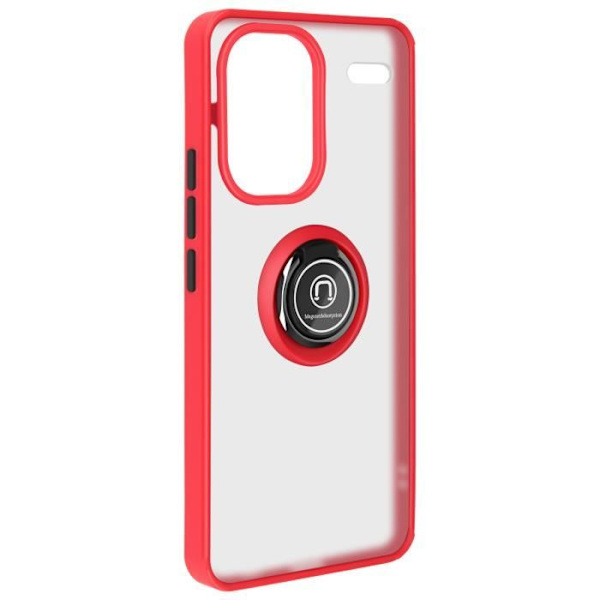 AVIZAR Hårt fodral för Xiaomi Redmi Note 13 Pro Plus - Metallring stödfunktion Röd Röd