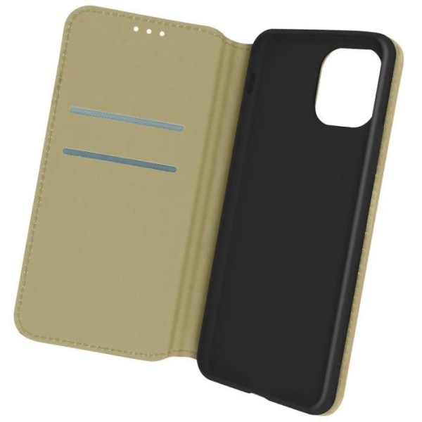 Folio Cover iPhone 12 Mini Wallet Video Support Funktion Guld Gul