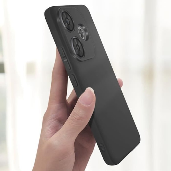 Taske til Xiaomi Poco F6 - AVIZAR - Silikone mat finish Soft Touch Sort - Halvstiv - Syntetisk - Blandet Svart