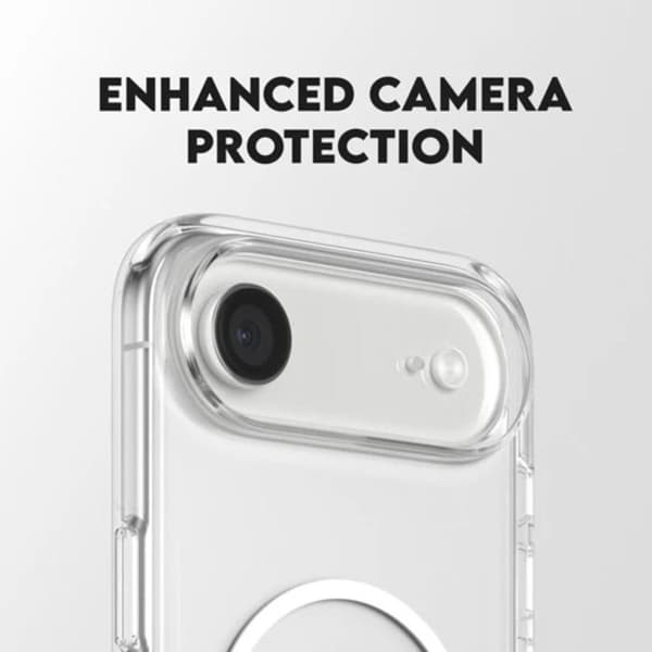 MagSafe-cover til iPhone Air Stødabsorberende beskyttelse med foldestativ Panzer Glass Transparent Vit