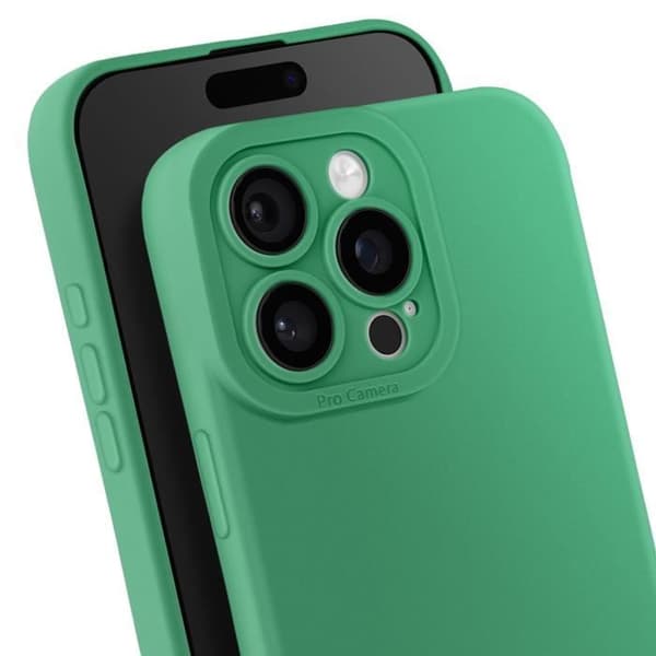 Coque til iPhone 16 Pro - Blødt Silikone - Ridsefast - Kamerabeskyttelse - Elegant Grøn Grön