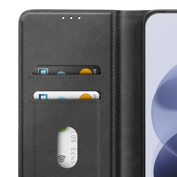 Portemonneeetui til Redmi Note 17 Serie Chesterfield med sort støtte Svart