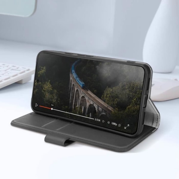 Fodral för Google Pixel 8 Flip Wallet Support Video Essential Series Black Svart