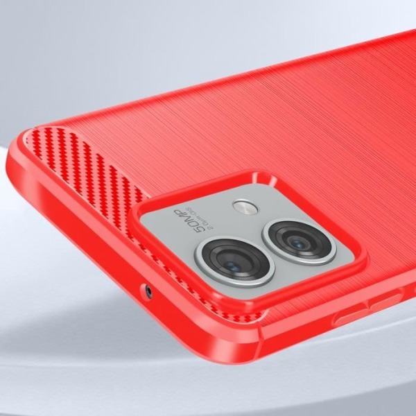 Puhelimen suojakuori - AVIZAR - Motorola Moto G84 - Hiilikuituefekti - Vahvistetut kulmat - Tyylikäs muotoilu Röd