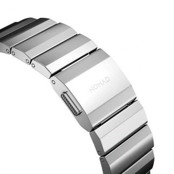 Armband V2 för Apple Watch 1-9 och SE 42-44-45mm Nomad Silver - Grå - Titan - Stål Grå
