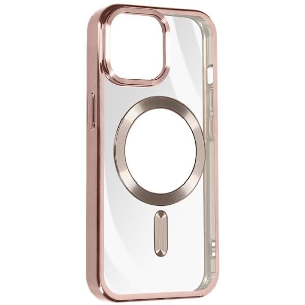 Coque MagSafe - AVIZAR - iPhone 15 Pro - Silikon - Kamera Skydd - Roséguld Kant Rosa