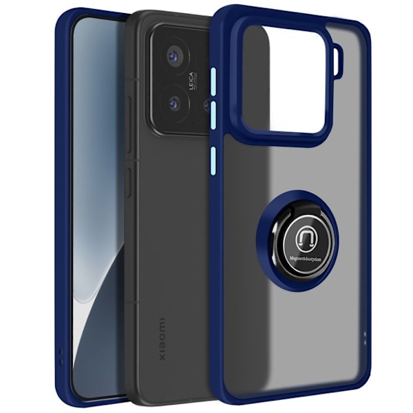 Coque til Xiaomi 15 med magnetisk ring, gennemsigtig bagside, natteblå Blå