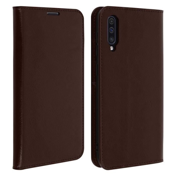 Etui til Samsung Galaxy A50 - AVIZAR - Folio Lædrecover - Video Støtte - Brun - Fuld Beskyttelse kastanj