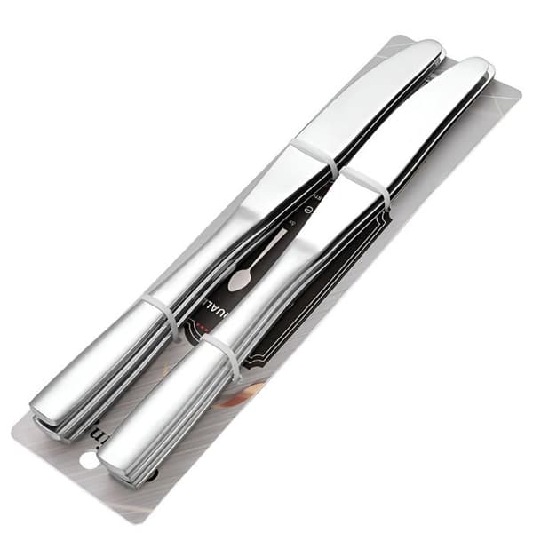 Spiseknive - CHEFFINGER - 23cm - Rustfrit Stål - Sæt af 6 - Korrosionsbestandige Grå