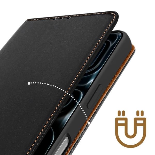 Folioettui för iPhone 17 Pro Max med kortfickor och ställfunktion svart Svart