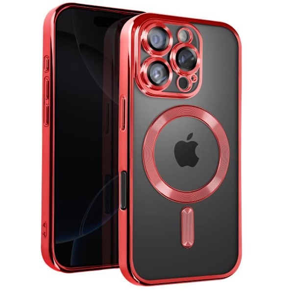 MagSafe Case iPhone 16 Prolle Silicone Chrome Contour Red Röd