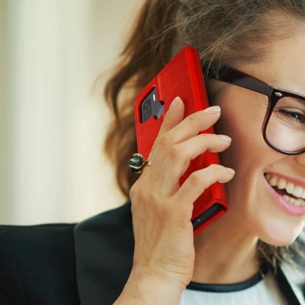 Kotelo Xiaomi Redmi A1 2022:lle - AVIZAR - Chesterfield - Punainen - Lompakko- ja videotuki Röd
