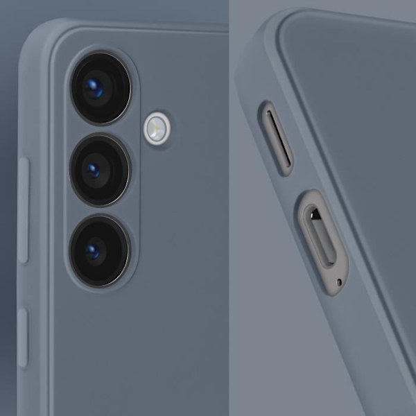 Etui til Samsung Galaxy S24 - AVIZAR - Soft Touch Mat - Fleksibel silikone - Mørkegrå Grå