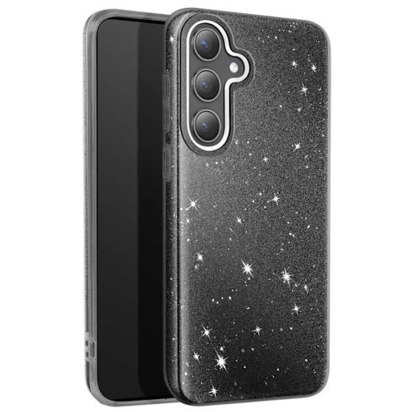 Coque Paillette til Samsung Galaxy S24 og S25 Ultra Tynd Silikone Sort Svart