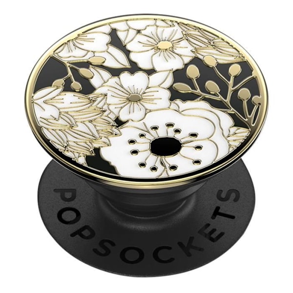 PopGrip - POPSOCKETS - Emalj Vilda Blommor - Aluminium - Svart - Säkert grepp Svart
