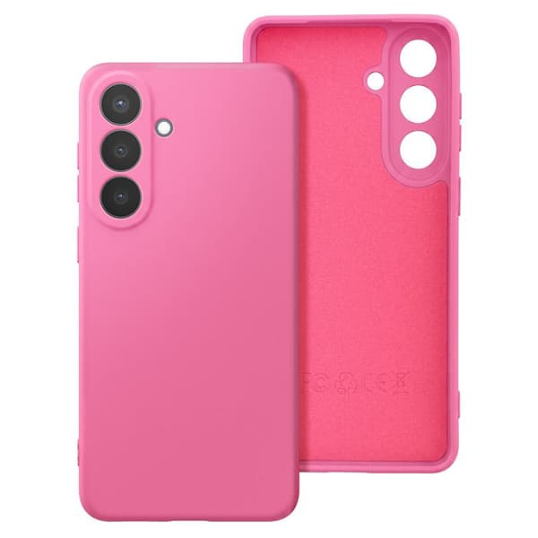 Silicone Soft-Touch-fodral för Galaxy S26 med mikrofiberfoder i fuchsia Ros