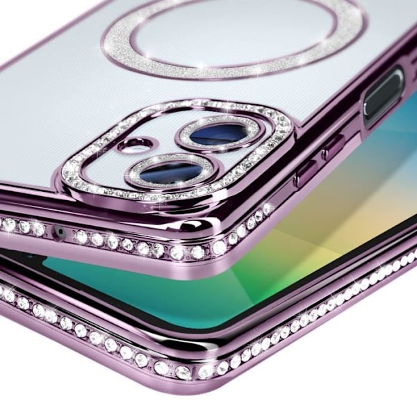 Coque Diamant för Samsung Galaxy A06 MagSafe Kontur Strass Lila Lila