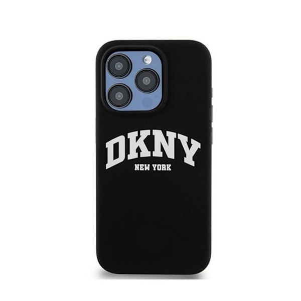 DKNY Liquid Silicone White Logo Print MagSafe - Fodral för iPhone 15 Pro (svart)