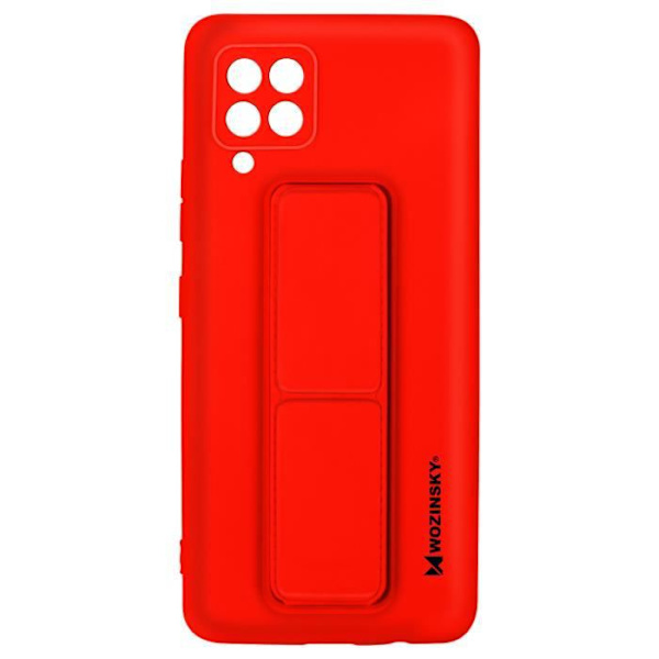 Skyddsfodral - Wozinsky - Samsung Galaxy A42 - Mjuk silikon - Magnetiskt stöd - Fällbar ställning Röd