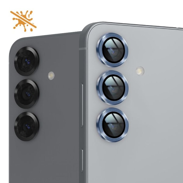 Härdat glas kamera för Samsung Galaxy S25, reptålig, blåt. Blå