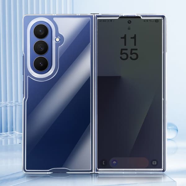 Fodral - AVIZAR - Samsung Galaxy Z Fold 7 - Styvt och Fällbart - Transparent - Hinge Skydd Vit
