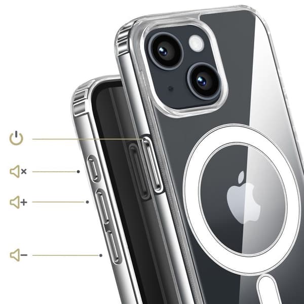 Magsafe-skal för iPhone 13 Mini Hård Stötsäker och Transparent Vit
