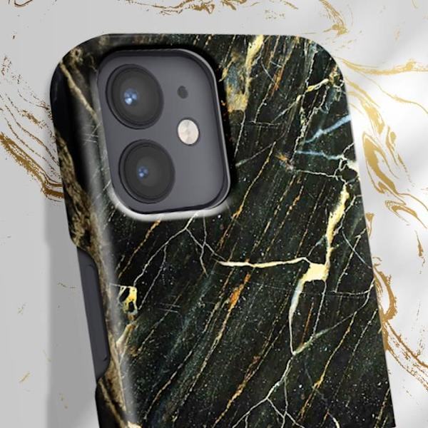 Cover til iPhone 12 Mini Marbled Luxury Ultra tynd Port Laurent Marble iDeal of Sweden Sort / Guld