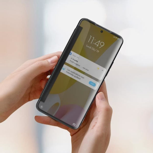 Sort hårdt etui til Xiaomi 12 Lite - Lavet til Xiaomi - Gennemsigtigt vindue - Fuld kropsbeskyttelse Svart