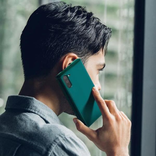 Galaxy Note 10-fodral - AVIZAR - Kromad ruggad - Genomskinlig - Hård - Lätt Grön