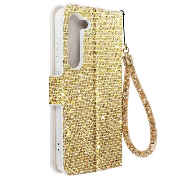 Fodral till Samsung Galaxy S23 - AVIZAR - Glitter Disco - Gul - Hårt - Flik Gul