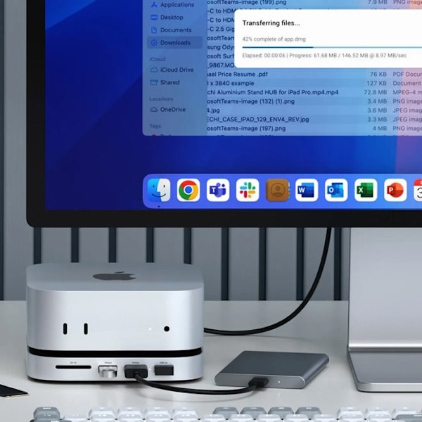 Station d'accueil til Mac Mini 2024 med USB C HUB og SSD-lagring Satechi