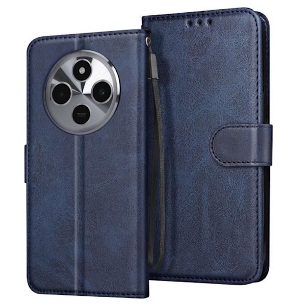 Etui til Xiaomi Redmi 14C Wallet Flip og stabil videounderstøttelse Midnight Blue Blå