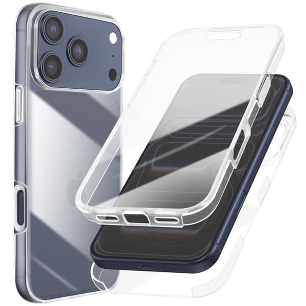 Helskal - AVIZAR - iPhone 17 Pro Max - Skydd 360° - Transparent - Mjuk Vit