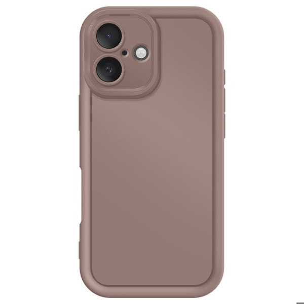 Coque til iPhone 16 Silikone Soft Touch Hævede Kanter Brun kastanj