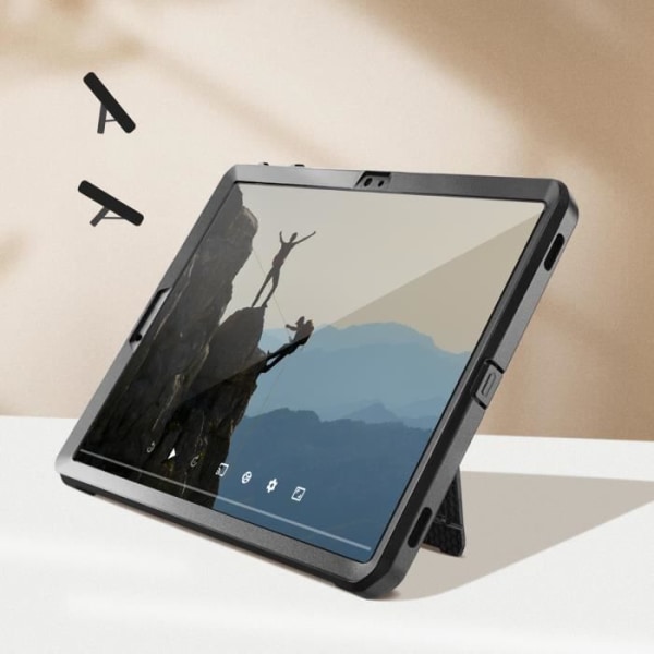 Samsung Galaxy Tab S9 FE Shockproof Full Case Supcase Sort - Hævet kamerakant - Standfunktion Svart