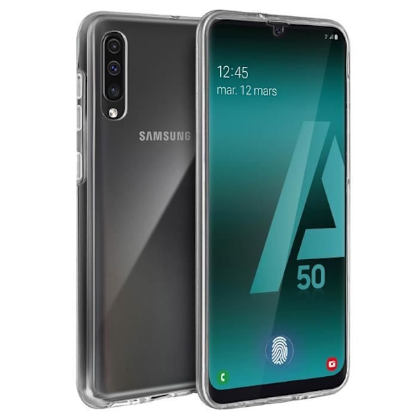 Skyddsfodral - AVIZAR - Samsung Galaxy A50 - 360° skydd - Ultratunt - Transparent Transparent