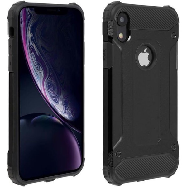 iPhone XR -kuori - Defender II - Iskunkestävä - Musta - Suojaus 1,80 m - Naarmuuntumaton ja pölynkestävä Svart