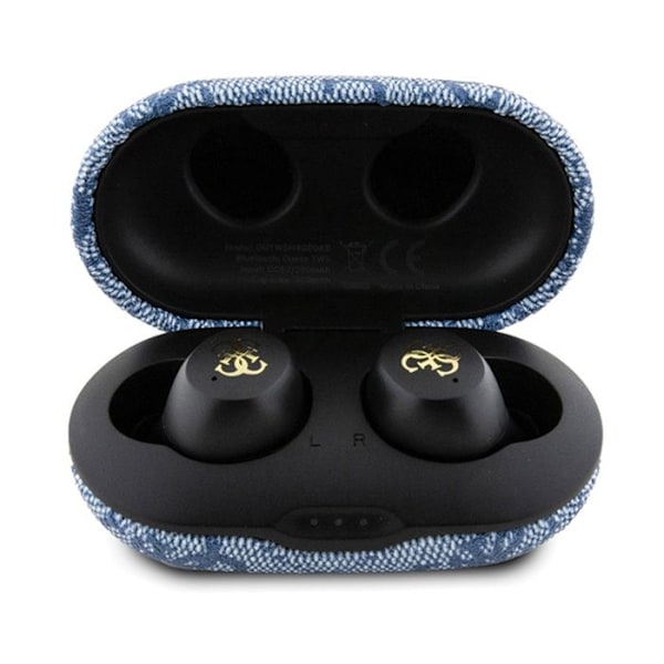 Guess 4G Metal Logo - TWS ENC Bluetooth Headset + Opladningsetui (blå)