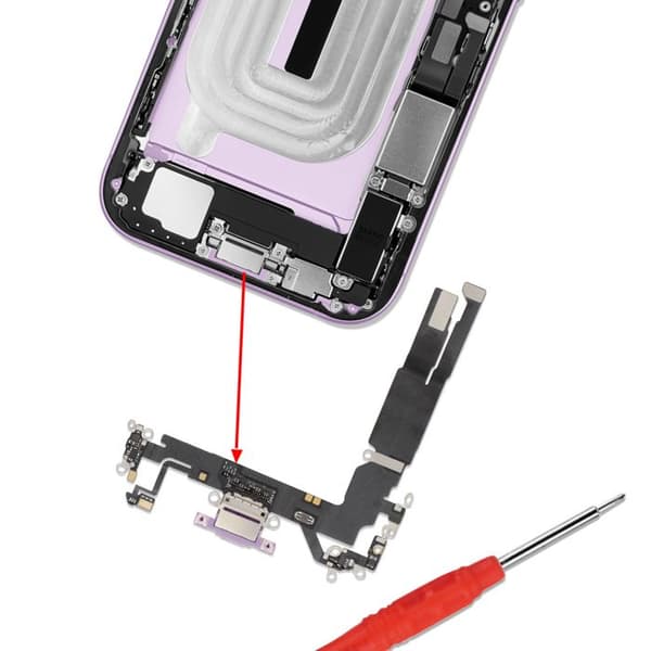 USB-C opladerstik til iPhone 17 med indbygget mikrofon i lavendel Violett