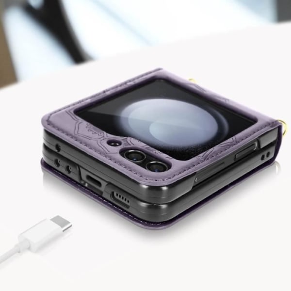 Coveret er kompatibelt med Samsung Galaxy Z Flip 5 Mandala Purple Cover