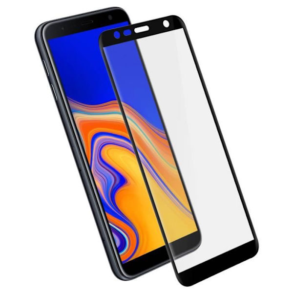 Skyddsfilm - AVIZAR - Galaxy J6 Plus - 9H härdat glas - Fasade kanter - 11D-teknik Svart