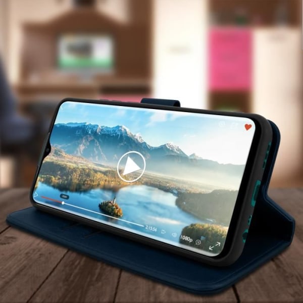 Xiaomi Redmi 9 Fodral Full Folio Cover Korthållare Stativ Funktion Blå