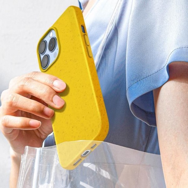 Etui til iPhone 15 Pro Silikone Anti-Fingerprint Genanvendeligt Klassisk Cover Organic Yellow Gul